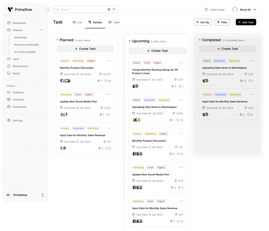 Plenus One Dashboard